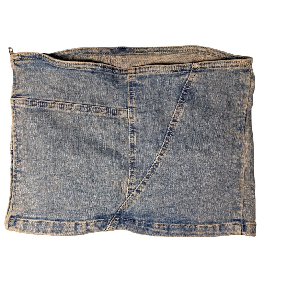 Zara Light Blue Denim Crop Top
